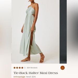 Anthropologie Tie-Back Halter Maxi Dress